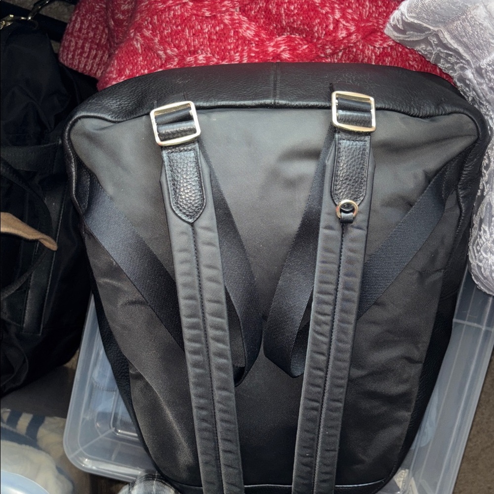 Coach black pebbled leather Charlie bag back pack - Picture 3 of 11